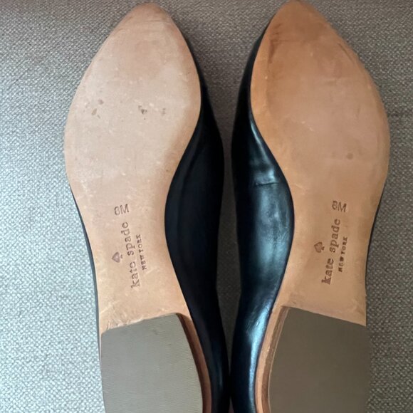 Kate Spade New York FUN Black Leather Ballet Flats Size 8M - Picture 6 of 6